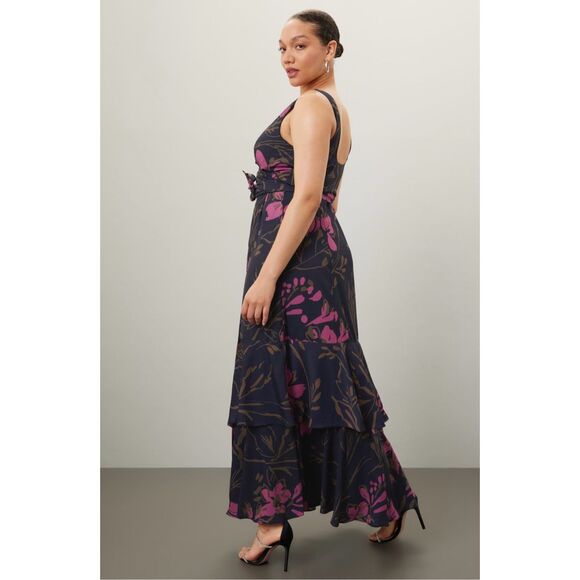 Slate & Willow Floral Wrap Gown - Picture 3 of 12